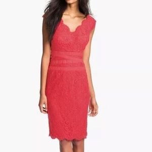 Tadashi Shoji Red Lace dress size 2